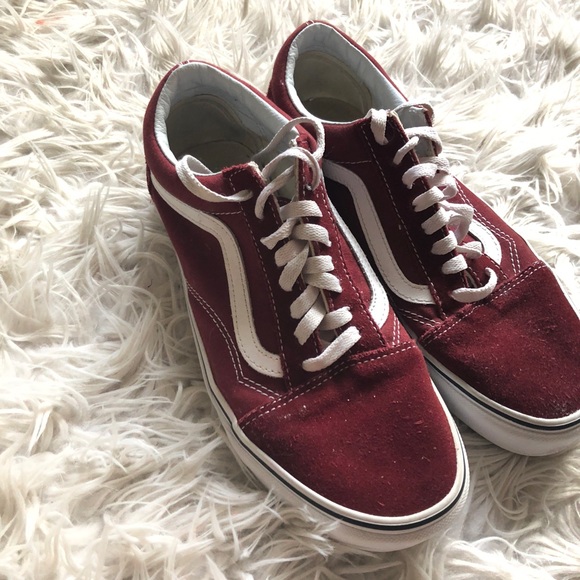 vans old skool maroon suede